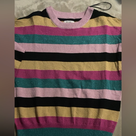 Nine West Striped Glitter Sweater - Size Small - Picture 7 of 7